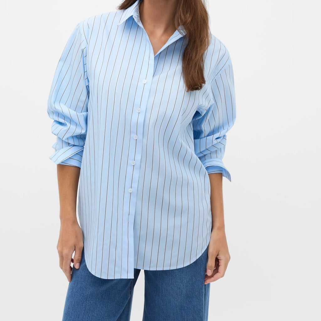 Classic Stripe Relaxed Fit Cotton Shirt
