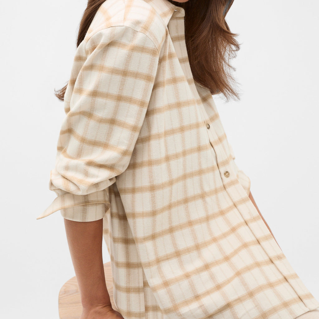 Oversized Relaxed Fit Check Cotton Shirt