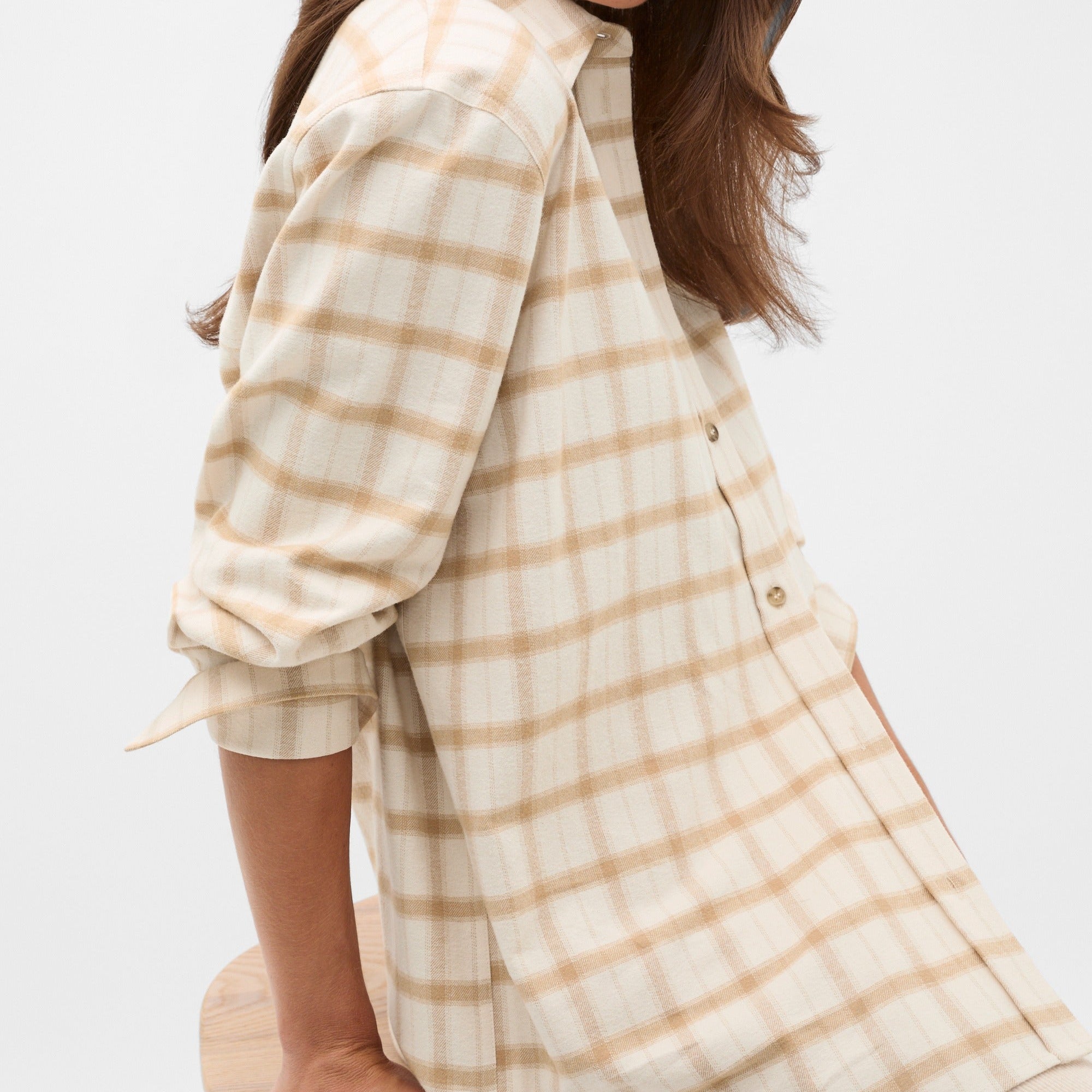 Oversized Relaxed Fit Check Cotton Shirt
