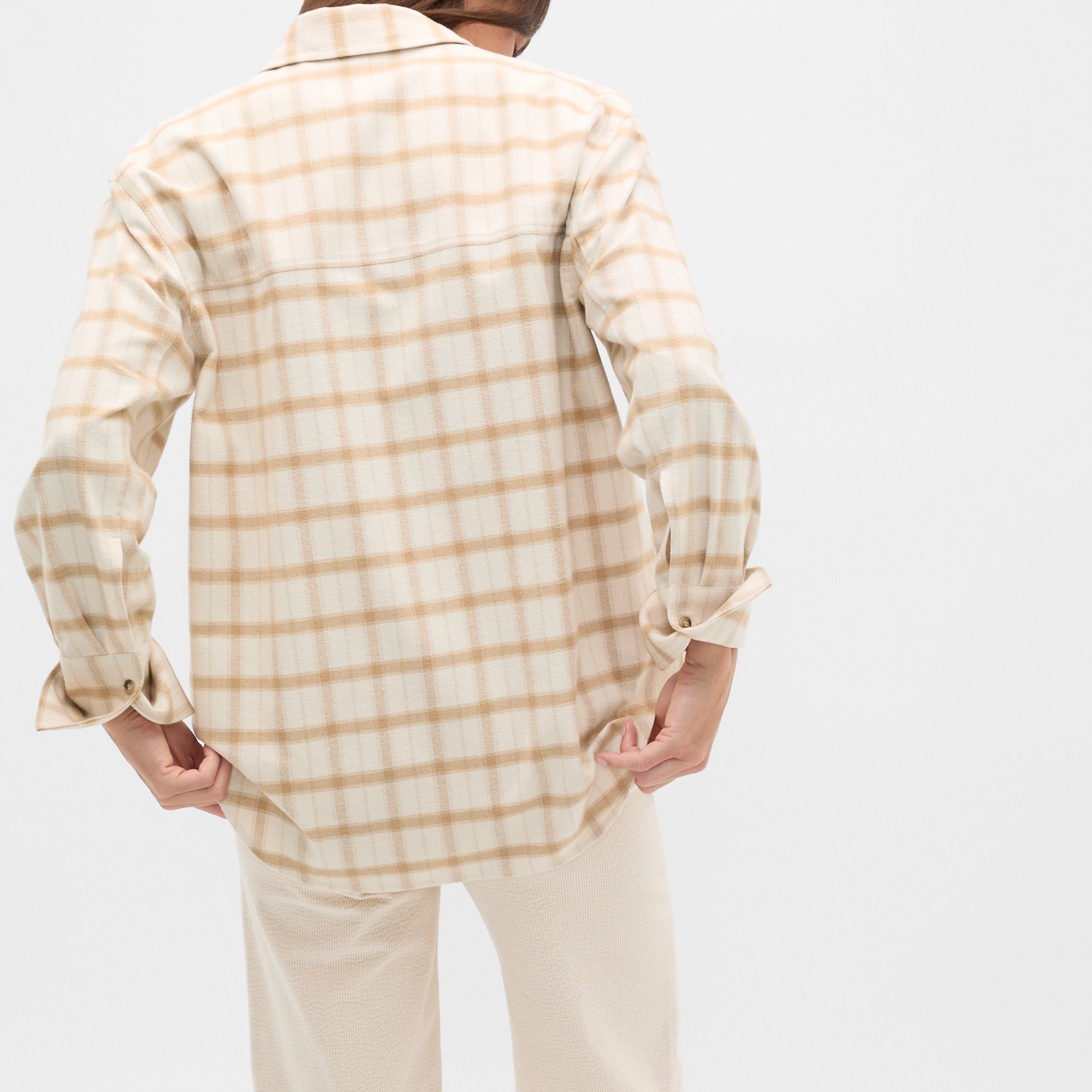 Oversized Relaxed Fit Check Cotton Shirt