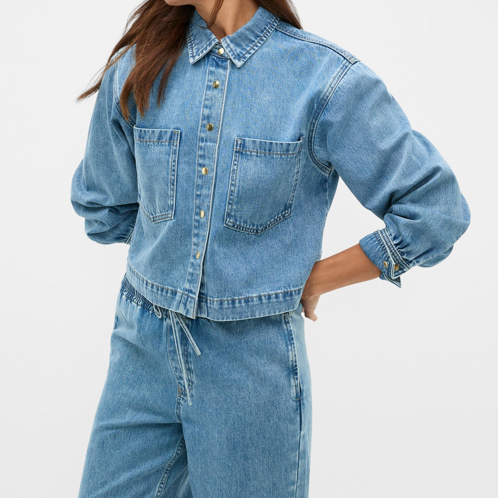 Women's Cropped Denim Shirt