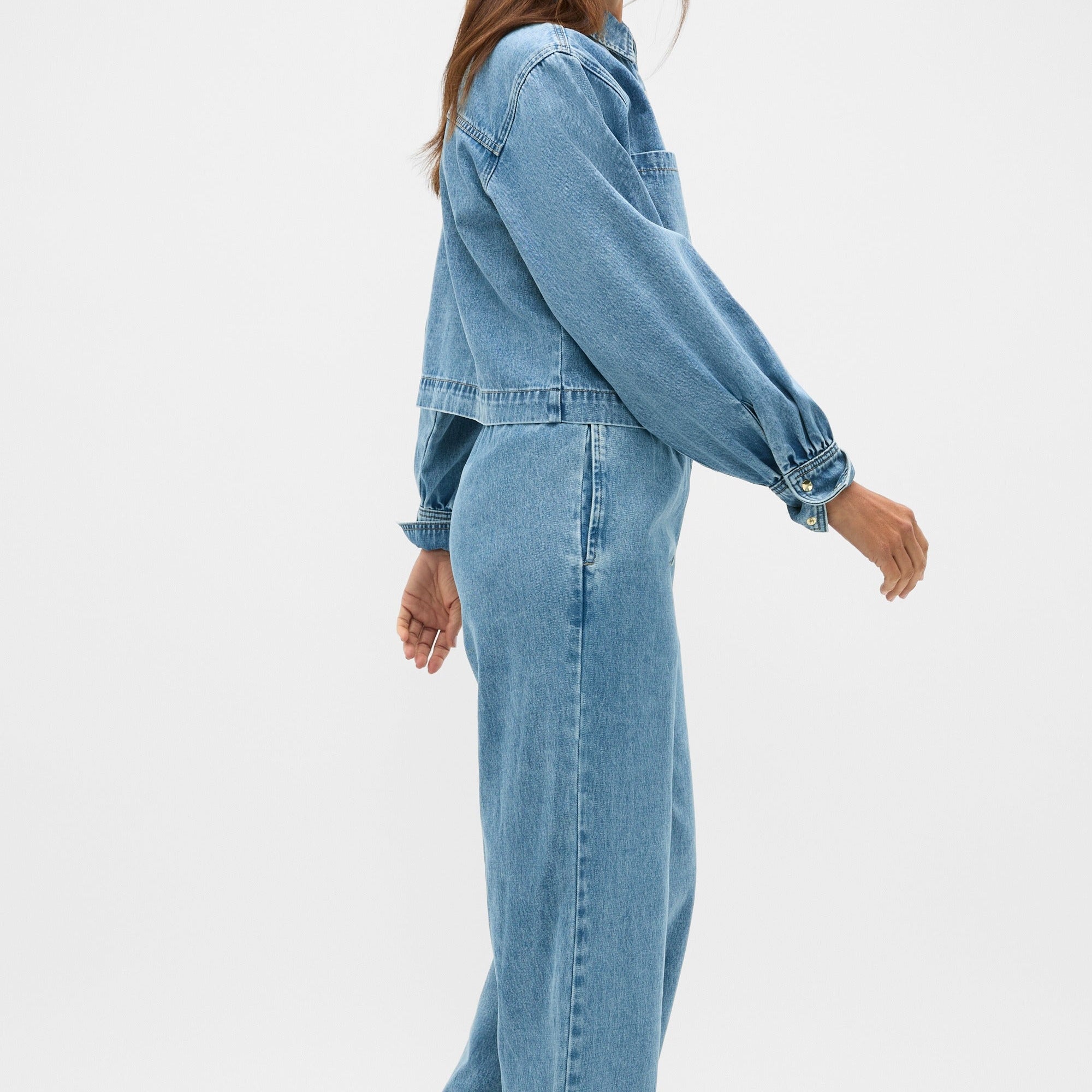 Women's Cropped Denim Shirt