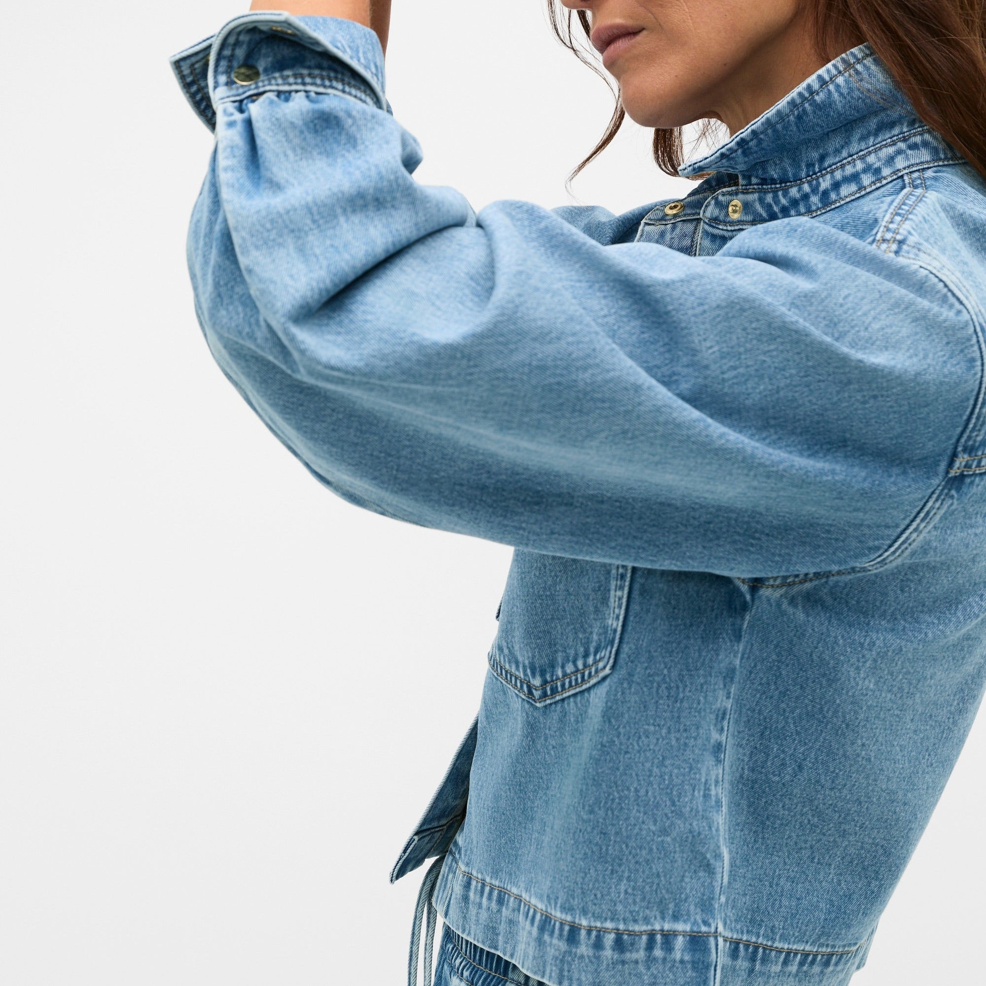 Women's Cropped Denim Shirt