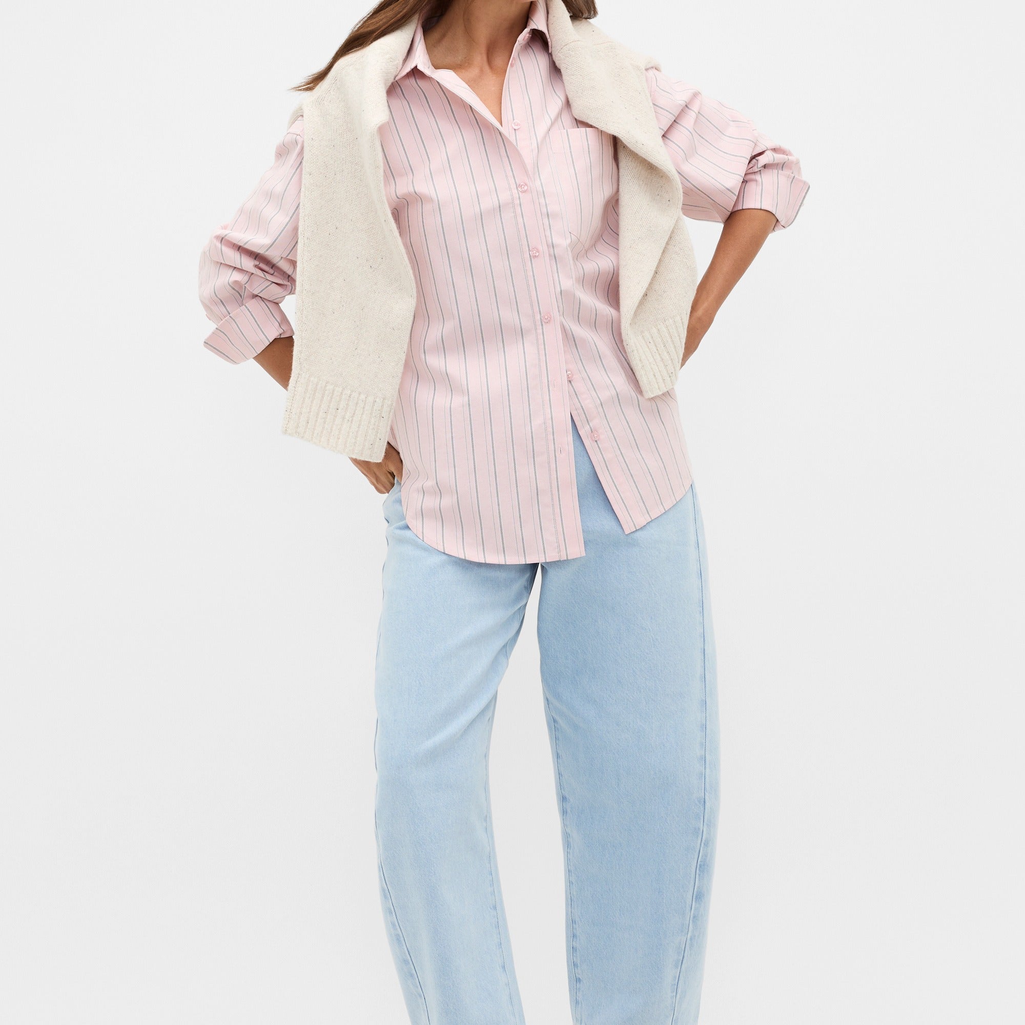 Women’s Oversized Check Long Sleeve Button Shirt