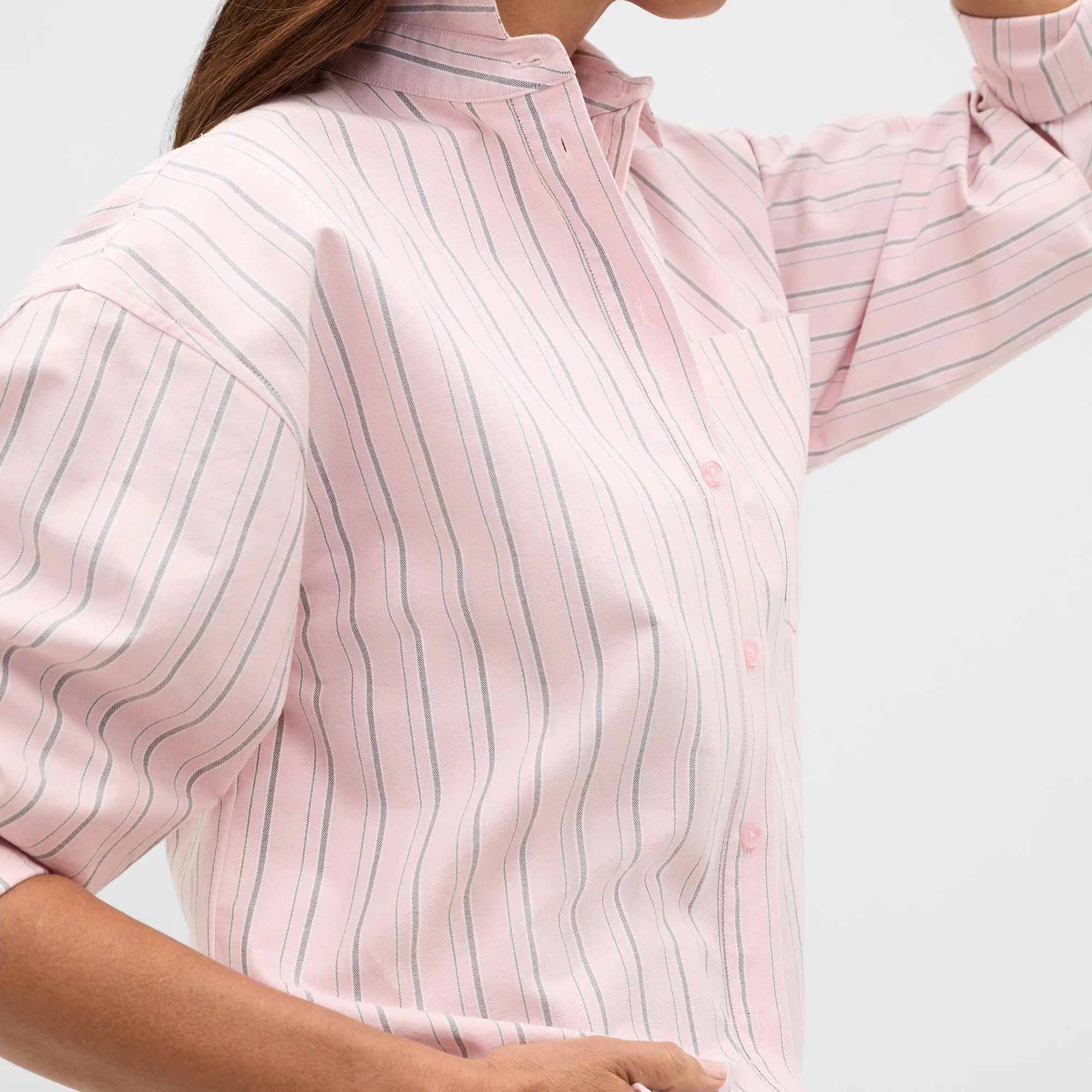 Women’s Oversized Check Long Sleeve Button Shirt