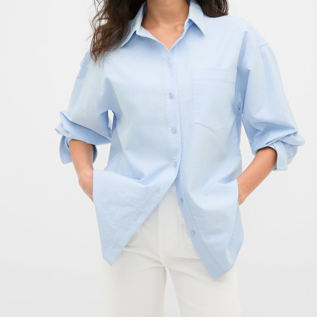 Women’s Oversized Check Long Sleeve Button Shirt
