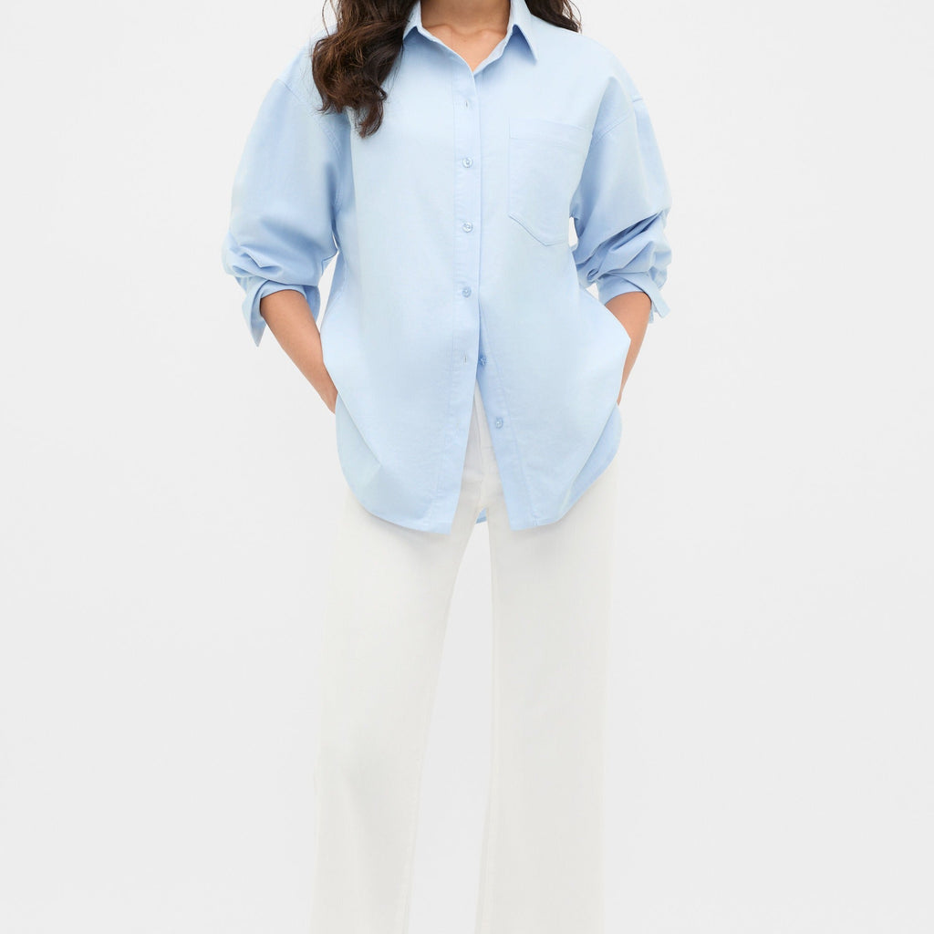 Women’s Oversized Check Long Sleeve Button Shirt