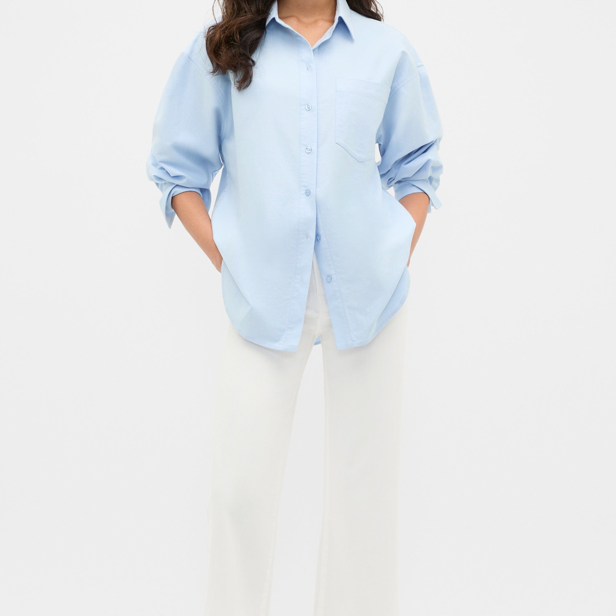 Women’s Oversized Check Long Sleeve Button Shirt