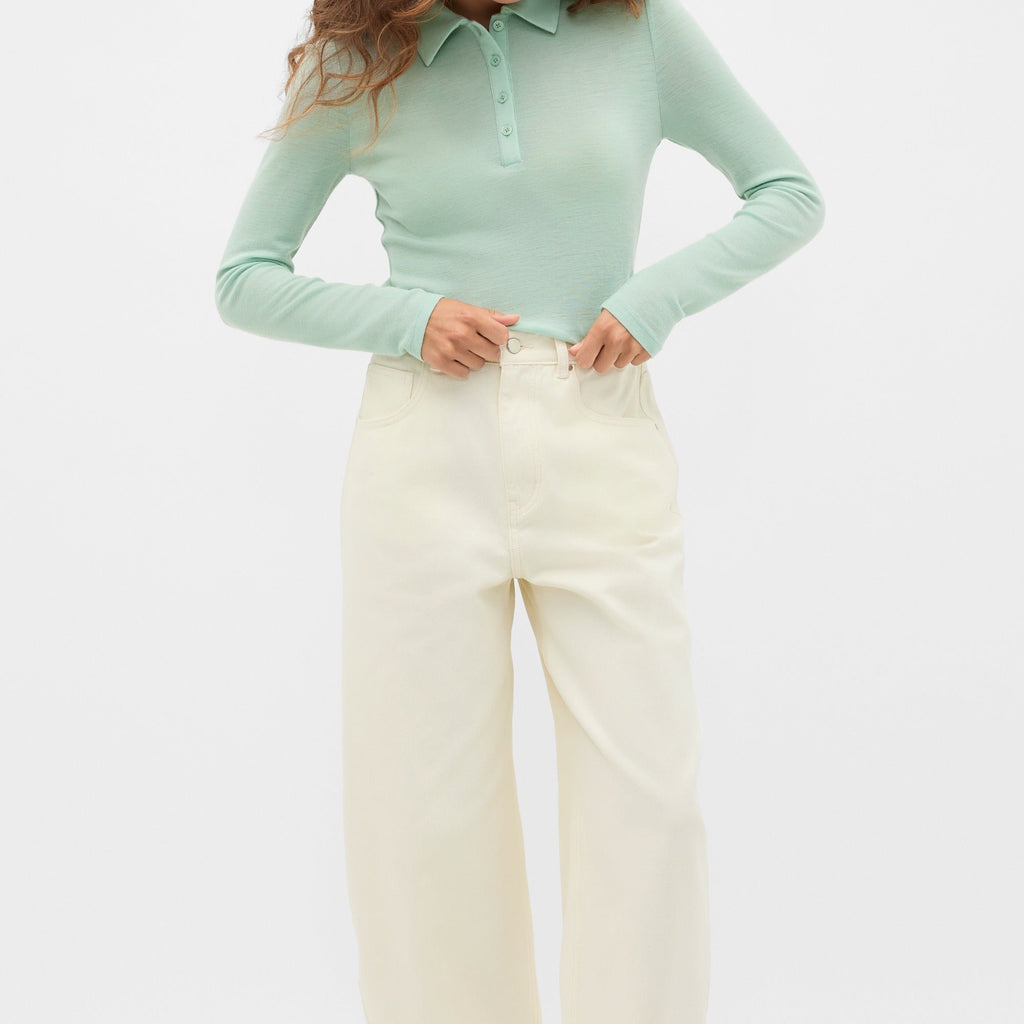 Wool Henley Collar Sweater