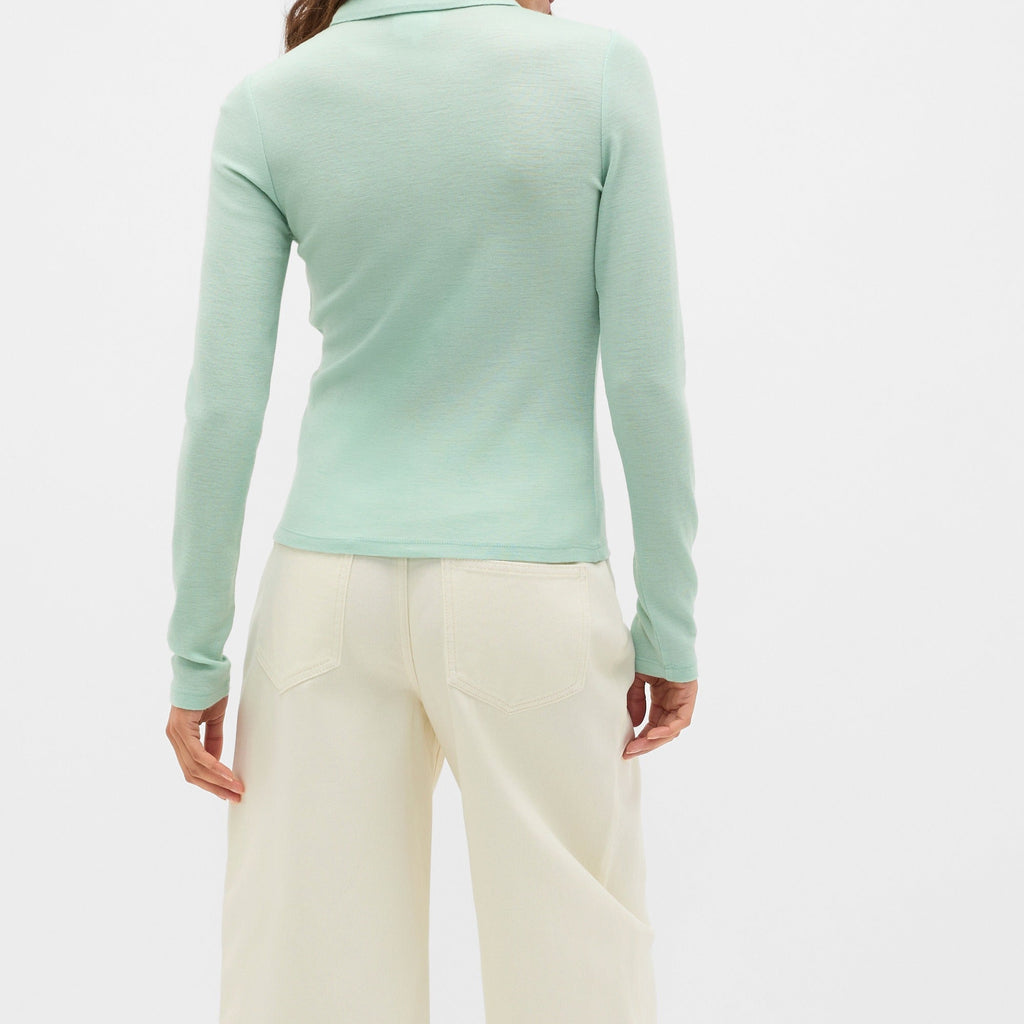 Wool Henley Collar Sweater